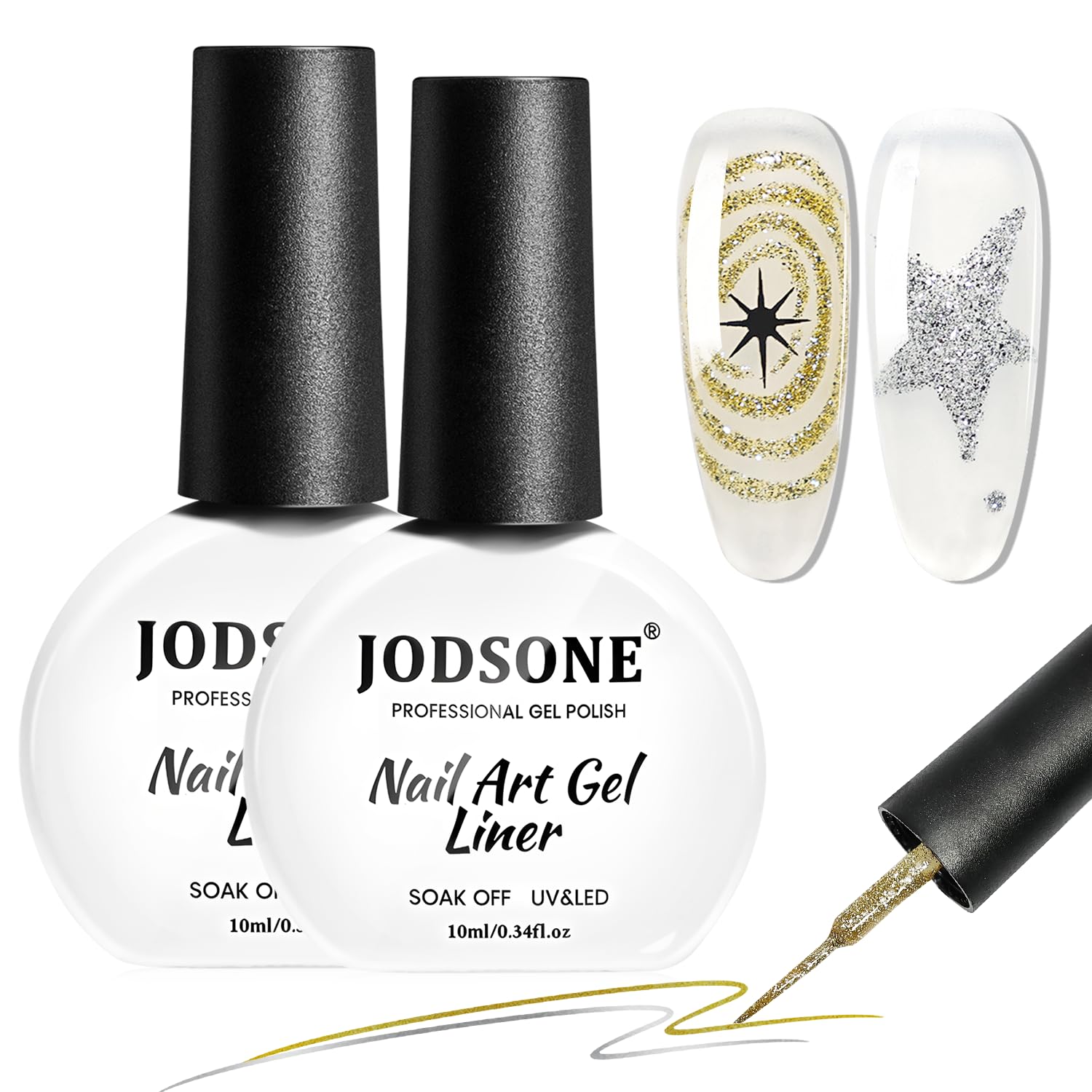 Amazon.com : JODSONE 2Pcs Swirl Nail Art Liner Gel Polish,10ml